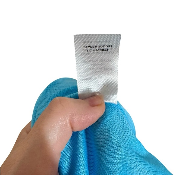 NEW NWT Lulus Summer Daze One-Shoulder Kaftan Sleeve Mini Dress in Turquoise - Picture 10 of 10